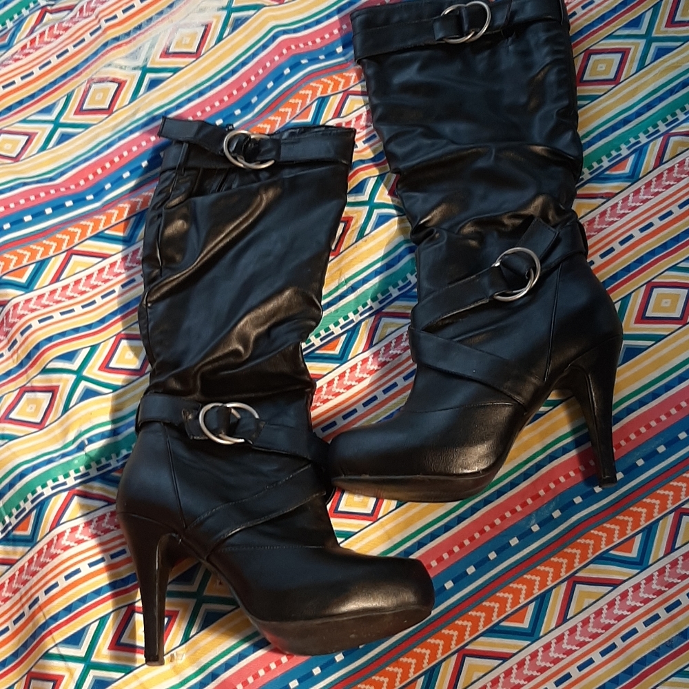 Tall 4.5" spiked heel boots
